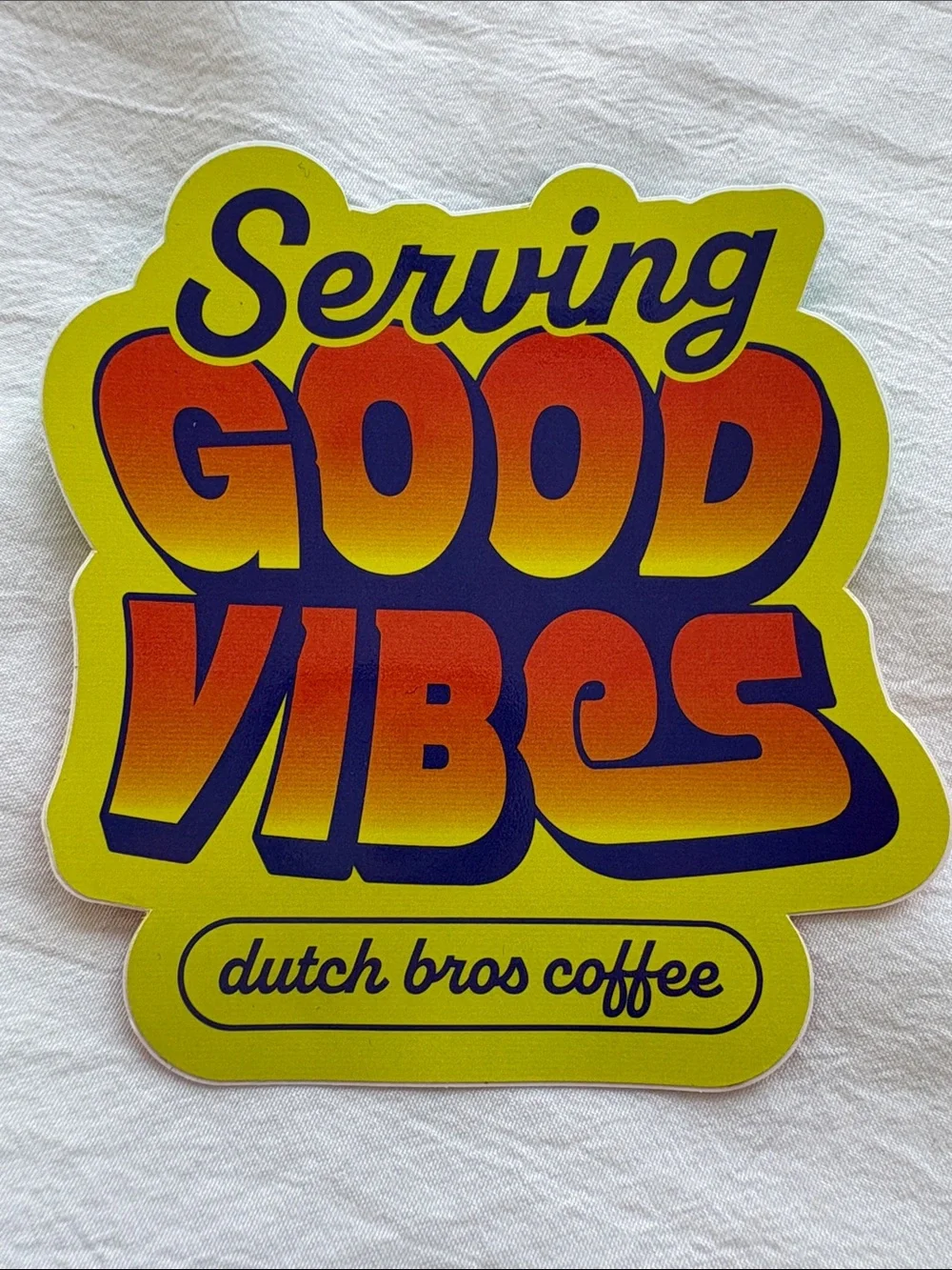 4x 2022 Serving Good Vibes Dutch Bros Coffee Retro Decal Sticker Accessory